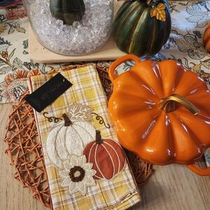 Rachel Zoe Orange and Brown Pumpkin Decor Set